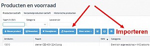Producten exporteren en importeren via het scherm Producten en voorraad