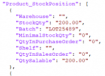 API GET/Listproducts Stockposition Exp. date